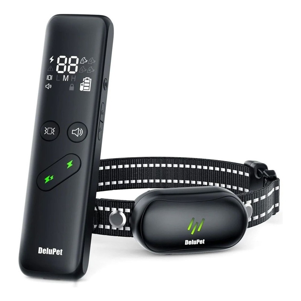 DeluPet DT-66 Rechargeable Dog Training Collar Shock Vibrate Beep Waterproof